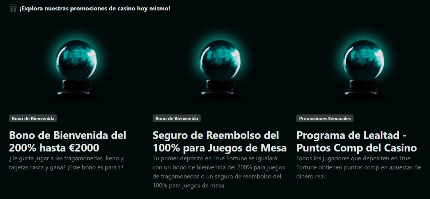 TrueFortune Casino Promociones TrueFortune Casino Promociones